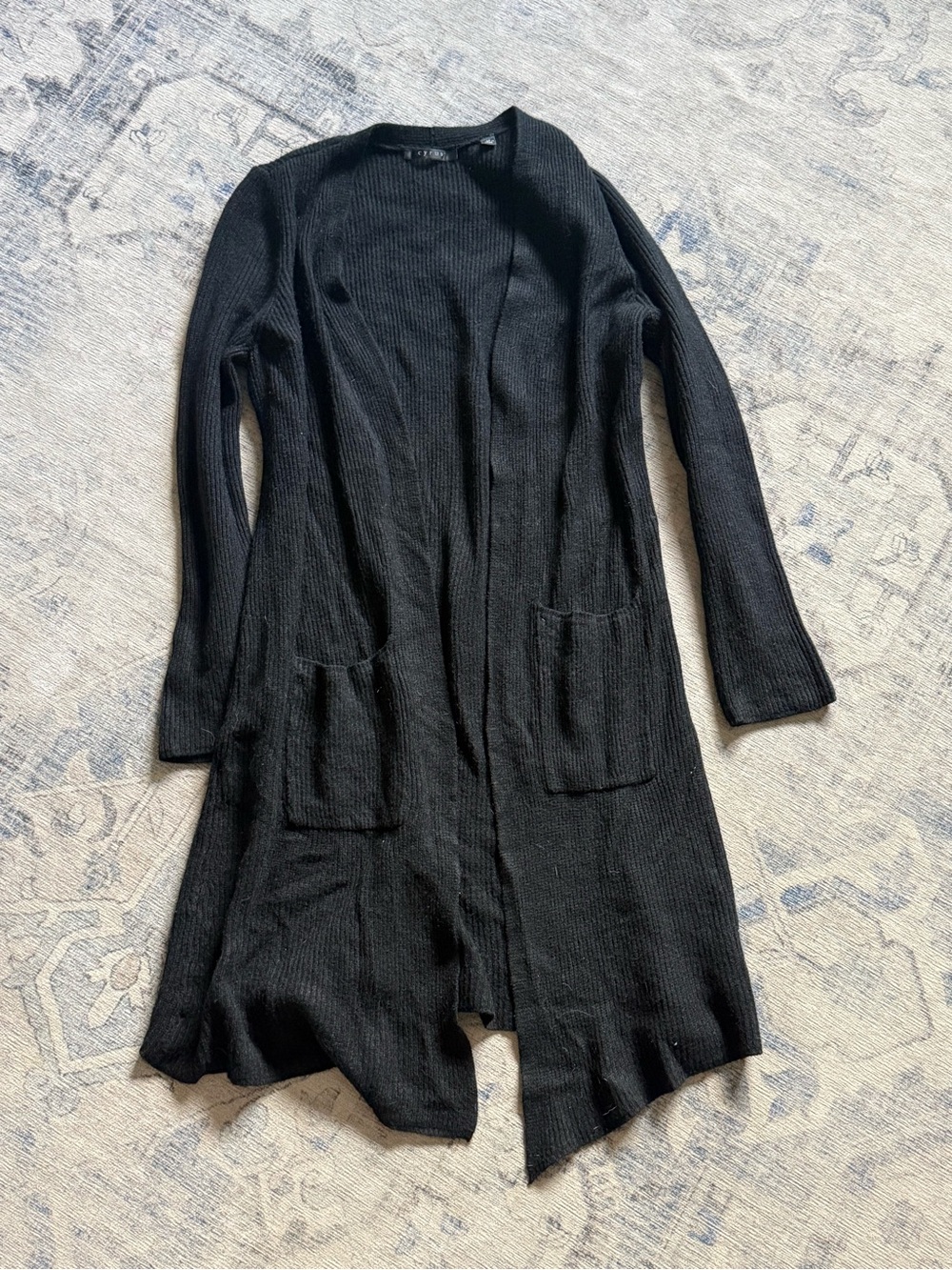 Black Long Knit Cardigan Sweater